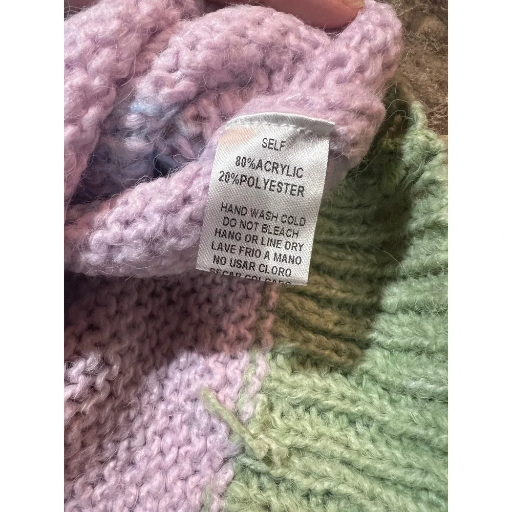 easel Pastel Striped Crewneck Sweater in Pink, Blue, Green & Yellow - Picture 5 of 9